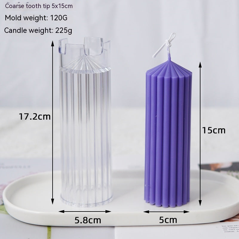 Vertical Striped Pointed Cylindrical Plastic Candle Mold, Silicone candle molds, Geometric candle molds, DIY candle making molds, Aromatherapy Candle, Sented candle, candles, 
