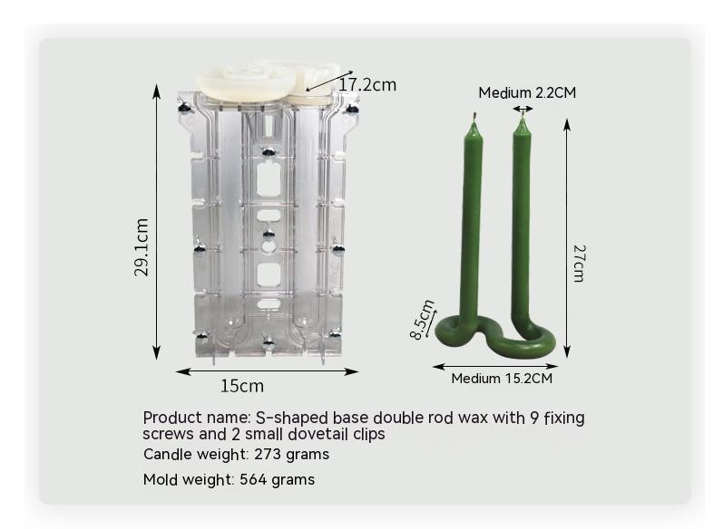 Two-flap Mold S-type Base Double Pole Candle Candle Mould, Silicone candle molds, Geometric candle molds, DIY candle making molds, Aromatherapy Candle, Sented candle, candles,