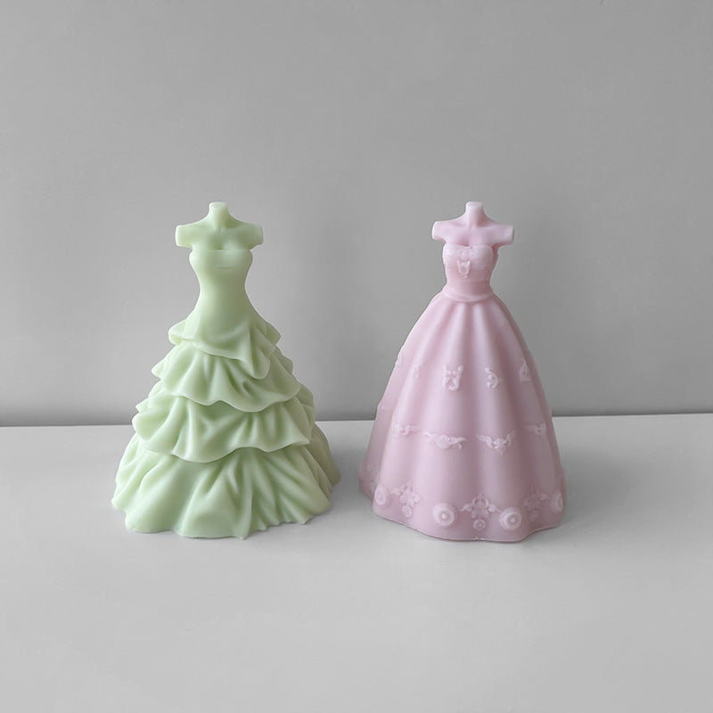 A Variety Of 3D Stereo Wedding Dress Mold DIY, Silicone candle molds, Christmas tree candle molds, Halloween pumpkin candle molds, Easter egg candle molds, Animal candle molds, Sea creature candle molds, Fruit candle molds, Geometric candle molds, Abstract candle molds, DIY candle making molds,