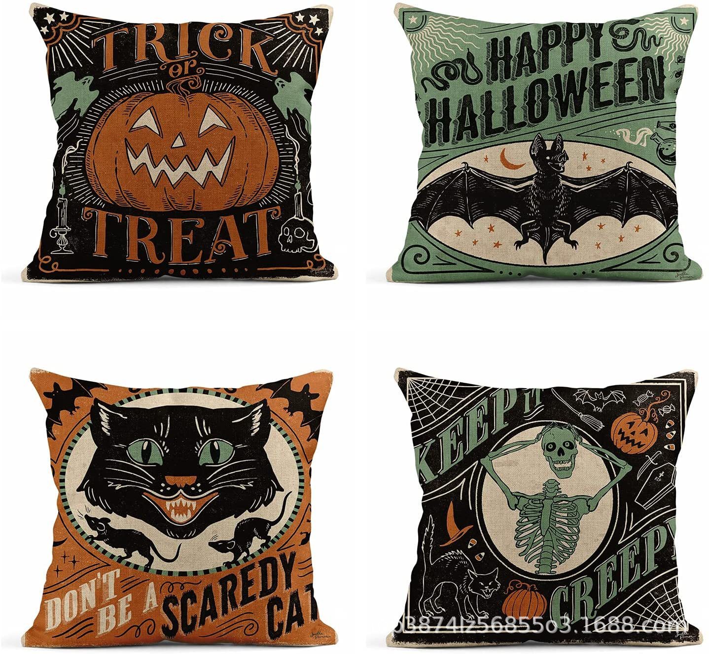 Halloween Pattern Decorative Back Cushion Cover