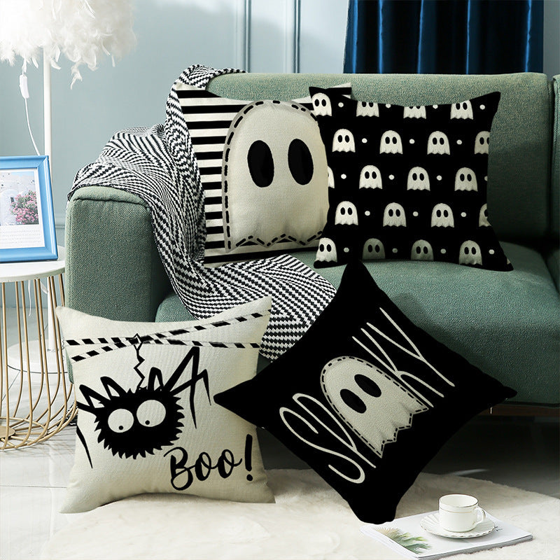 Halloween Pillow Cover Living Room Single-sided Linen