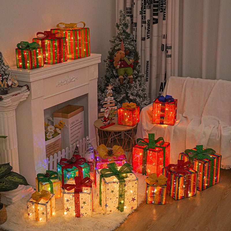 Christmas Gift Box Three Piece Set, christmas boxes, christmas decoration items