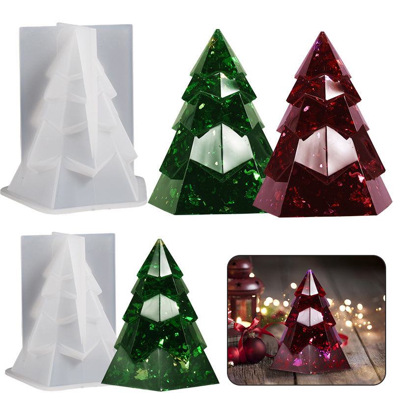 Christmas Tree Aromatherapy Candle Cake Decorative Ornaments Silicone Mold