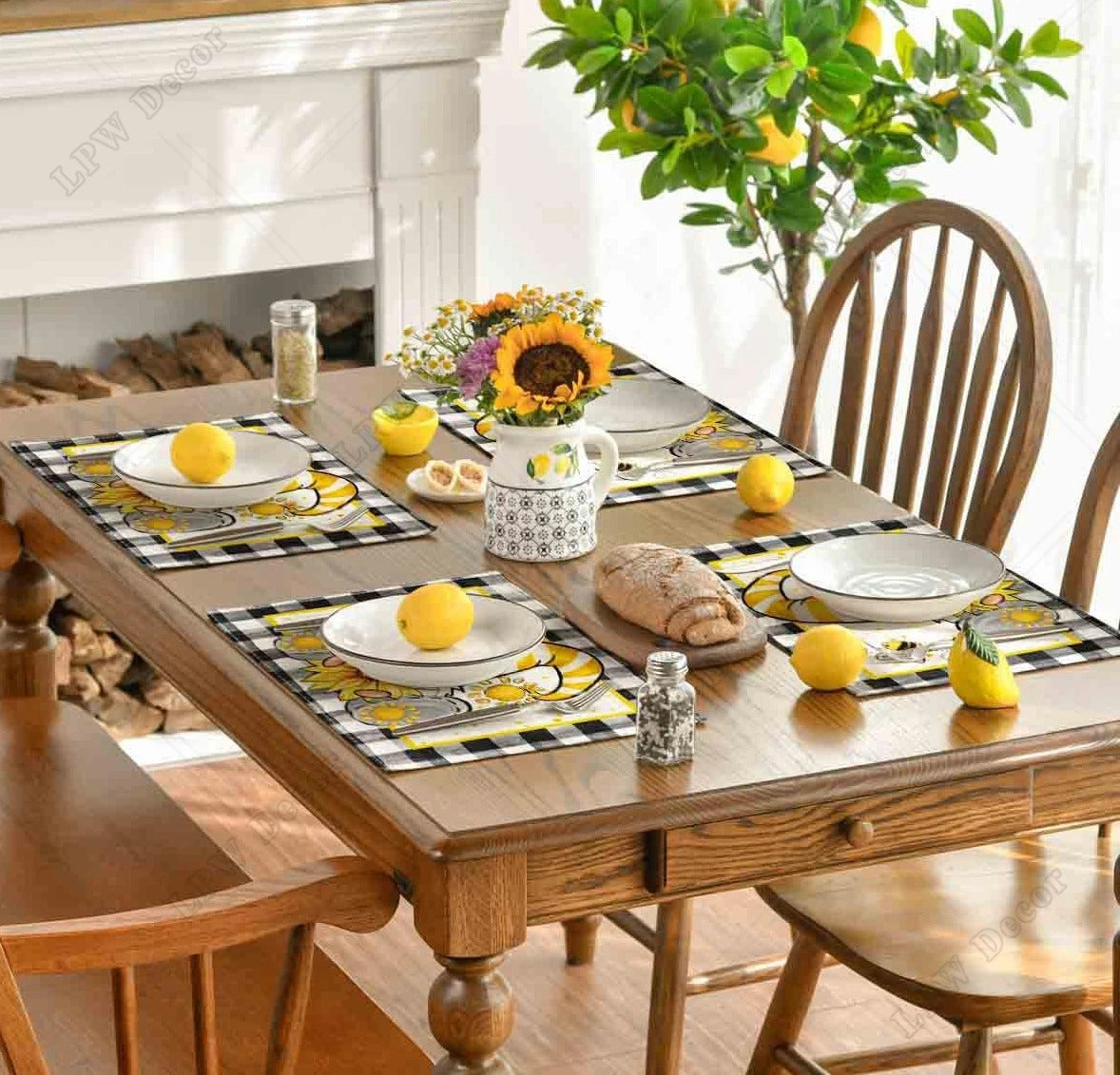 Summer Mats Refreshing Lemon Table Decoration Non Slip