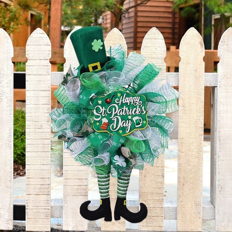 Garland Ornaments Irish Festival Holiday Scene Decorations Faceless Doll Door Hanging, St. Patrick's Day decorations, Shamrock decorations, Leprechaun decorations, Pot of gold decorations, St. Patrick's Day wreaths, St. Patrick's Day garlands, St. Patrick's Day centerpieces, St. Patrick's Day table runners, St. Patrick's Day tablecloths, St. Patrick's Day banners St. Patrick's Day door wreaths, 