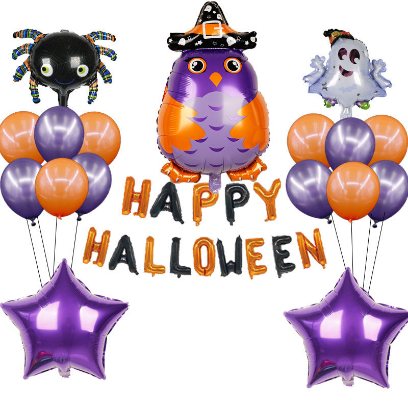 Halloween Decoration Arrangement Aluminum Film Balloons, Halloween decorations items, Halloween costumes, Halloween masks, Halloween props, Halloween animatronics, Halloween inflatables, Halloween lights, Halloween fog machines, Halloween spider webs, Halloween lanterns, Halloween banners, Halloween streamers, Halloween tableware, Halloween centerpieces, Halloween party favors, Halloween yard stakes, Halloween tombstones, Halloween candles, Halloween wreaths, Halloween garlands
