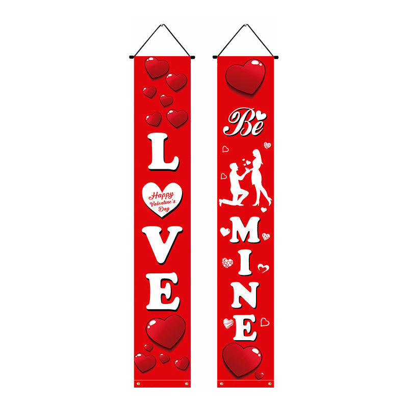 Valentine's Day Couplet Red Couple Clothes Ornament Banner Wedding Hallway Couplet, Valentine's Day decor, Romantic home accents, Heart-themed decorations, Cupid-inspired ornaments, Love-themed party supplies, Red and pink decor, Valentine's Day table settings, Romantic ambiance accessories, Heart-shaped embellishments, Valentine's Day home embellishments