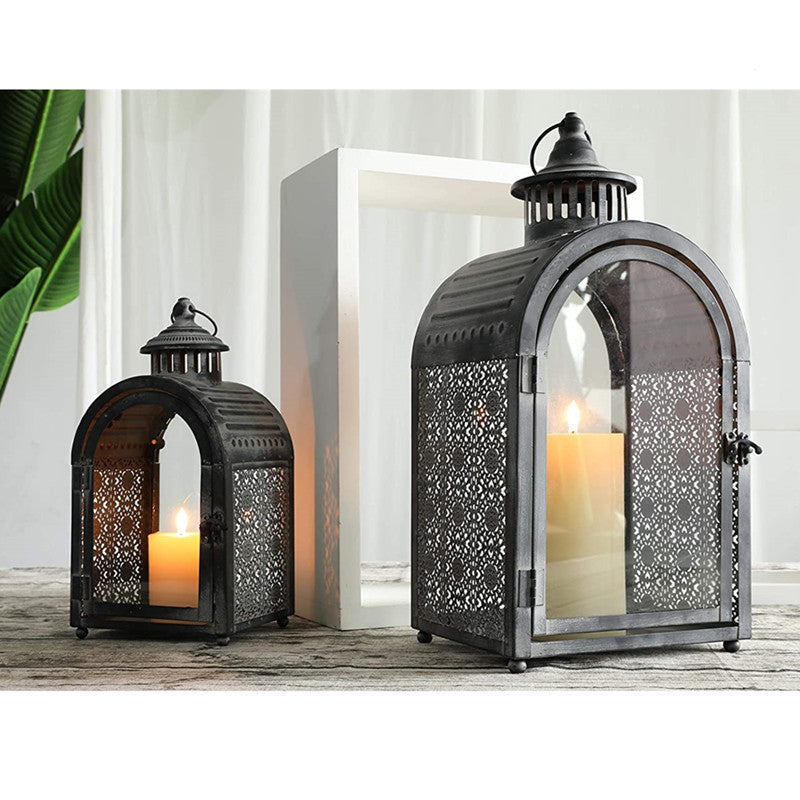 Fashion Vintage Wrought Iron Glass Candle Holder