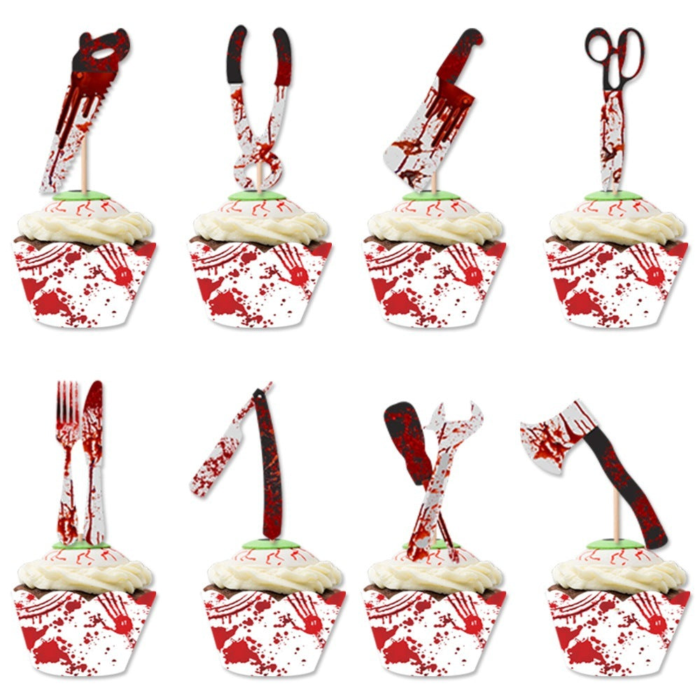 Halloween Party Decoration Bloodstain Props Cake Plug-in