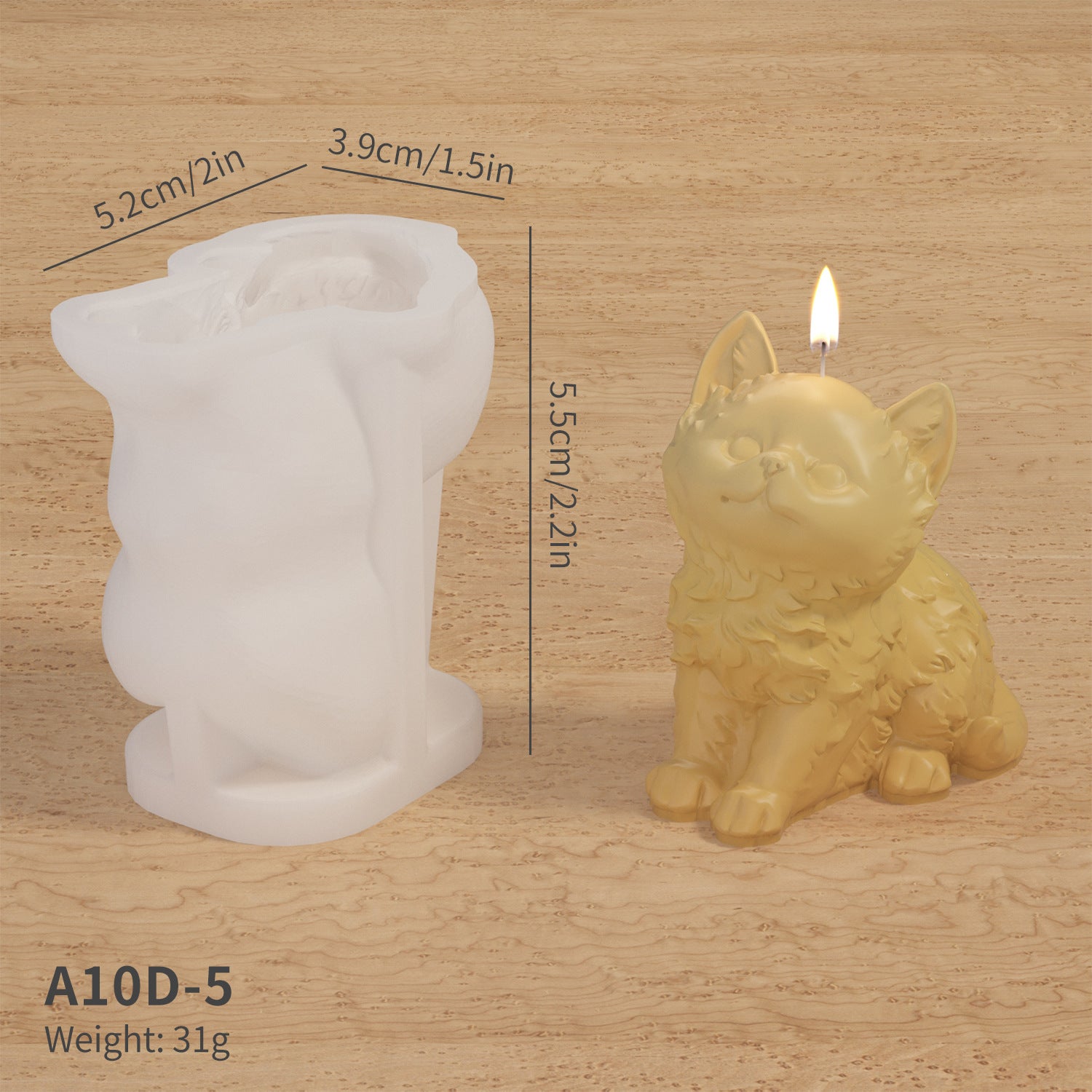 Pinch Mold Three-dimensional Animal Kitten Plaster Epoxy Silicone Mold Aromatherapy Candle Mould