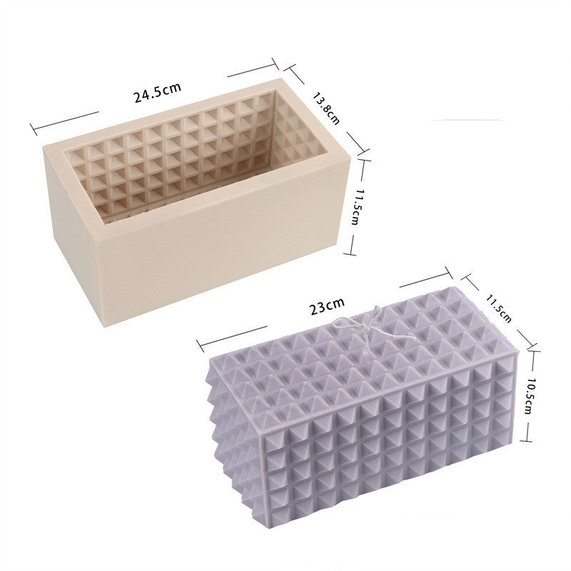 Silicone Square Three-dimensional Geometry Drill Face Rubik's Cube Aromatherapy Gypsum Liquid Silicone Candle Fondant Mold