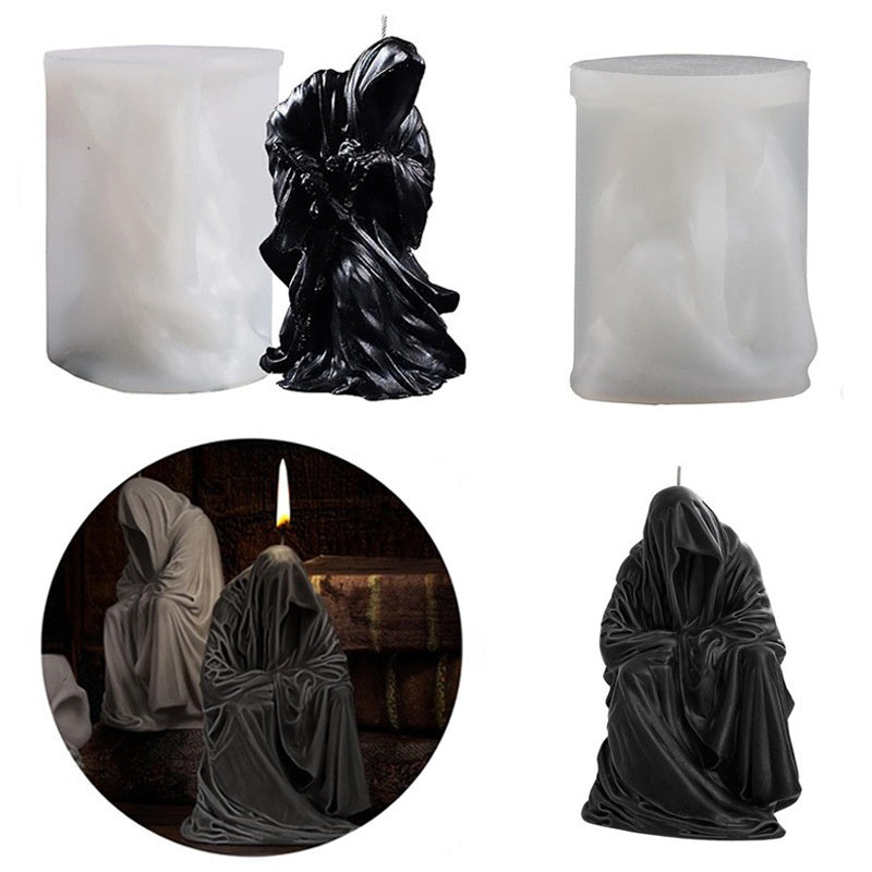 Black Skeleton Warrior Aromatherapy Candle Mould