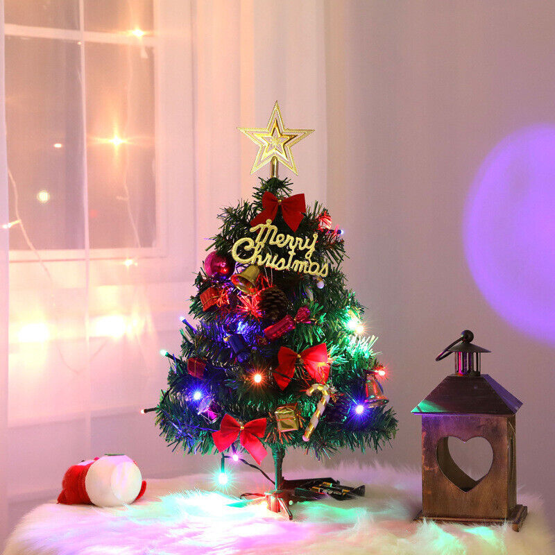 60 Long Tabletop Artificial Small Mini Christmas Tree W  LED Lights Ornament