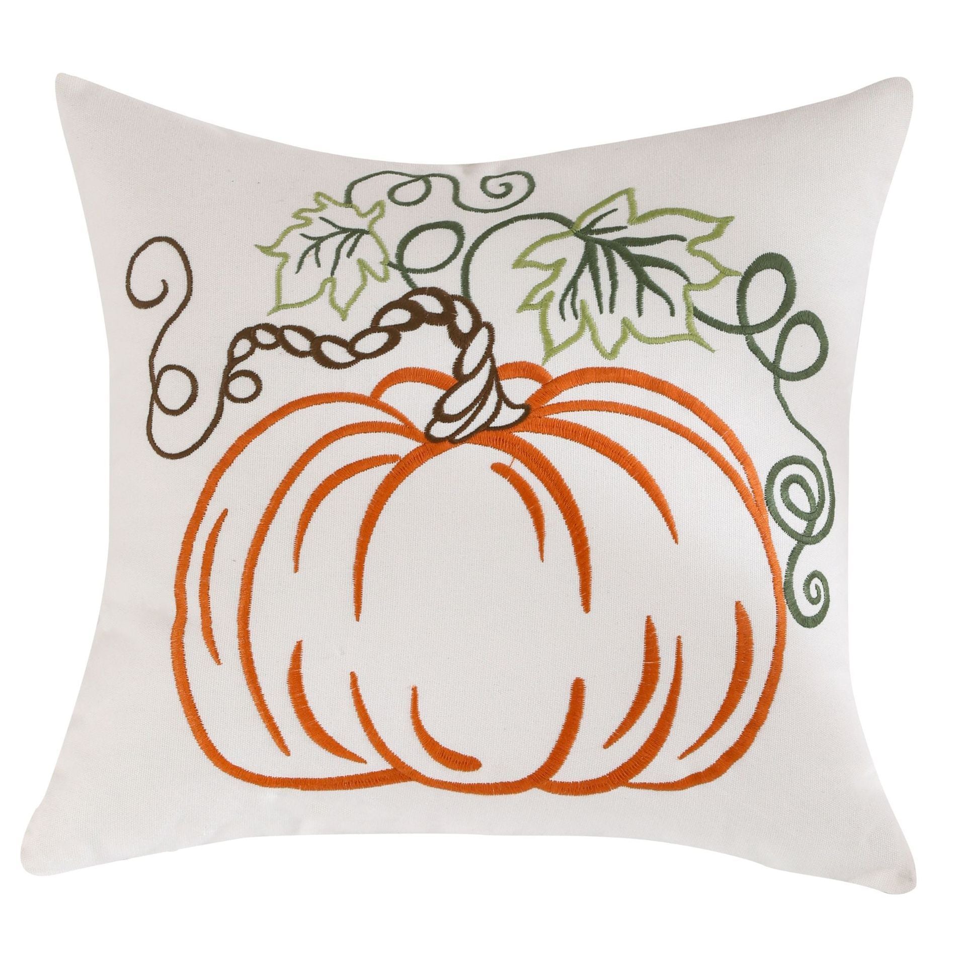 Pumpkin Embroidered Halloween Pillow Cover Lumbar Support