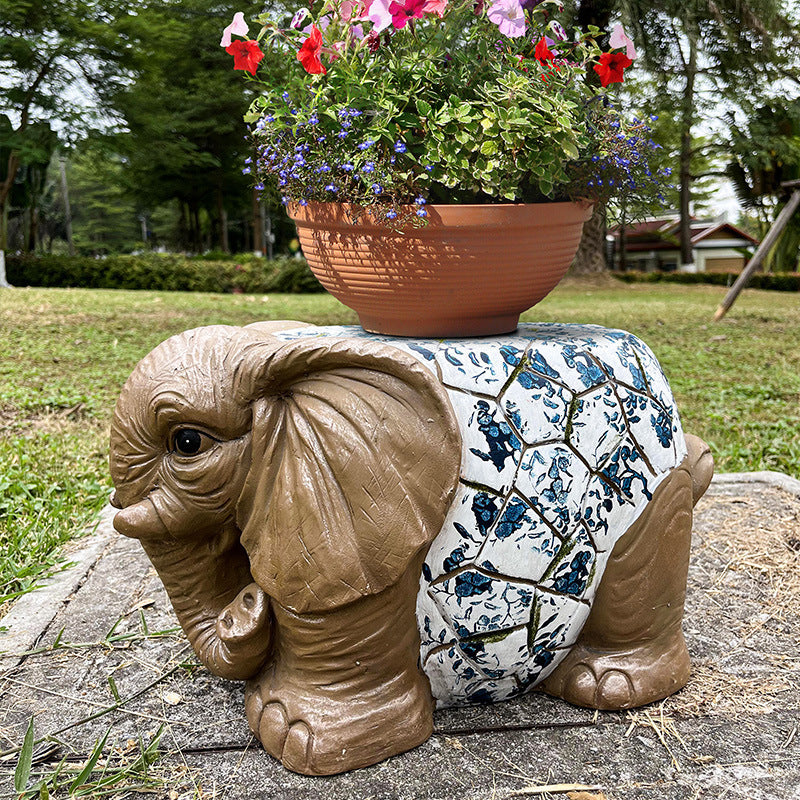 Outdoor Garden Floor Animal Sculpture Stool Decoration