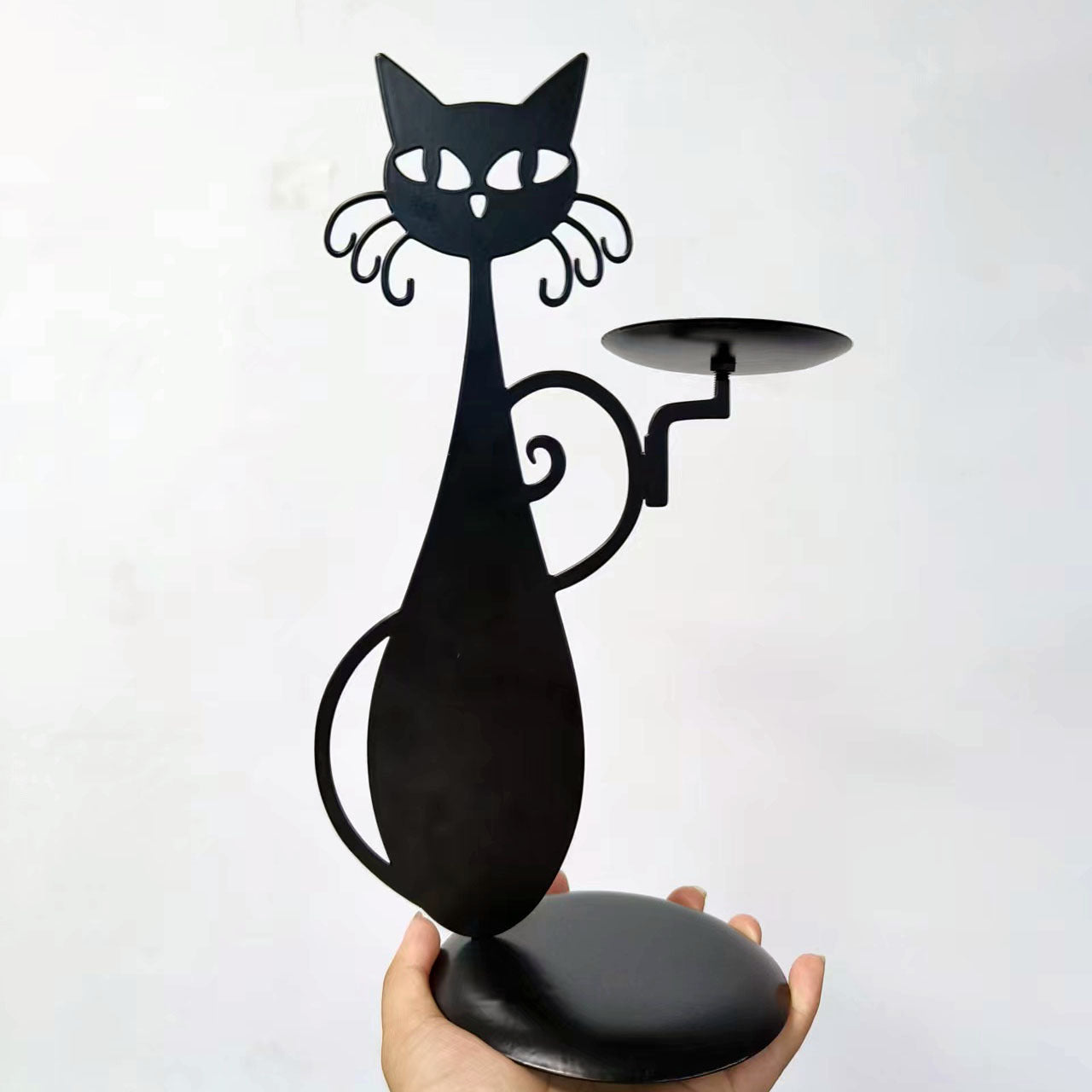 Black Cat Candlestick Metal Cat Decorative Candle Holder Pendant, candle holder, candle stick holder, glass candle holder, iron candle holder, wicker candle holder 2 piece set, candle holders, candlesticks, candle sticks, Luxury candles holders, taper candle holders, candlestick holder, Wooden Candlestick Candle Holder, Metal Candle Holders