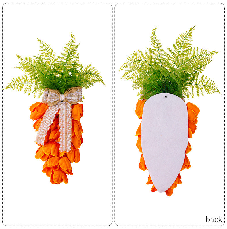 New Easter Decoration Supplies With Light Carrot Garland Pendant