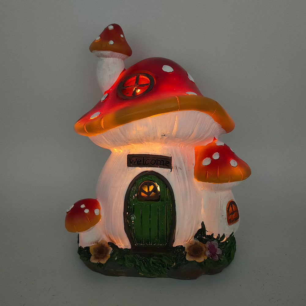 Garden Mushroom House Resin Decorations Courtyard Lawn Decoration Solar Energy, Garden gnomes, Lawn gnomes, Outdoor gnomes, Yard gnomes, Ceramic gnomes, Concrete gnomes, Resin gnomes, Funny gnomes, Classic gnomes, Cute gnomes, Gnome statues, Decorative gnomes, Fantasy gnomes, Hand-painted gnomes, Whimsical gnomes, Gnome figurines, Novelty gnomes, Gnome with wheelbarrow, Gnome with mushroom, Gnome with lantern,
