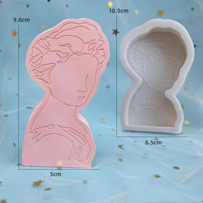 Ins Sketch Portrait Candle Mold Diy Ornaments, Geometric candle molds, Abstract candle molds, DIY candle making molds, Decognomes, Silicone candle molds, Candle Molds, Aromatherapy Candles, Scented Candle,