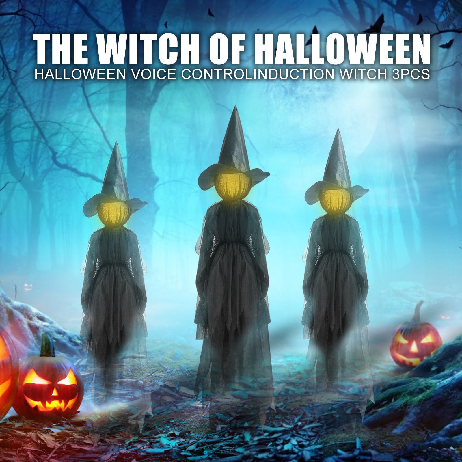 Halloween Colorful Luminous Three Hand-in-hand Witch Single Ghost Atmosphere Layout Scene Decoration Props, Halloween decorations items, Halloween costumes, Halloween masks, Halloween props, Halloween animatronics, Halloween inflatables, Halloween lights, Halloween fog machines, Halloween spider webs, Halloween lanterns, Halloween banners, Halloween streamers, Halloween tableware, Halloween centerpieces, Halloween party favors, Halloween yard stakes, Halloween tombstones, Halloween candles, Halloween wreath