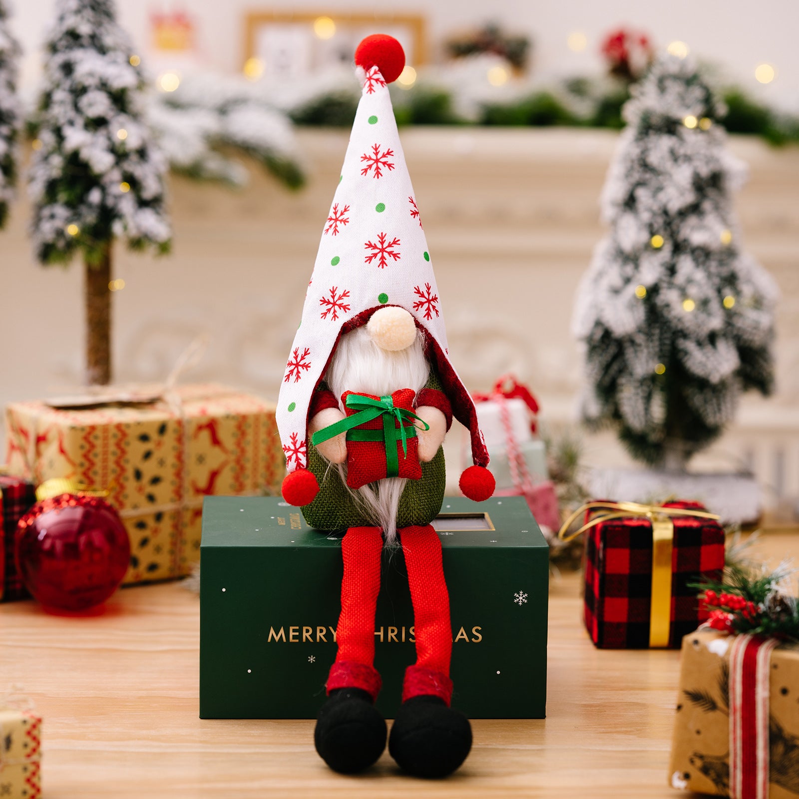 Christmas Decorations Striped Pointed Hat Doll