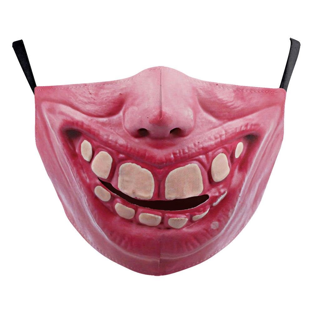 Halloween Digital Printing Funny Face Double-layer Dust Mask