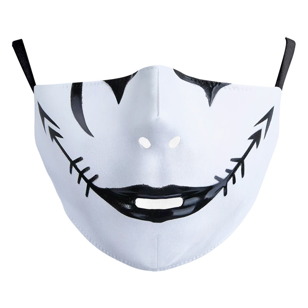 Halloween Digital Printing Funny Face Double-layer Dust Mask