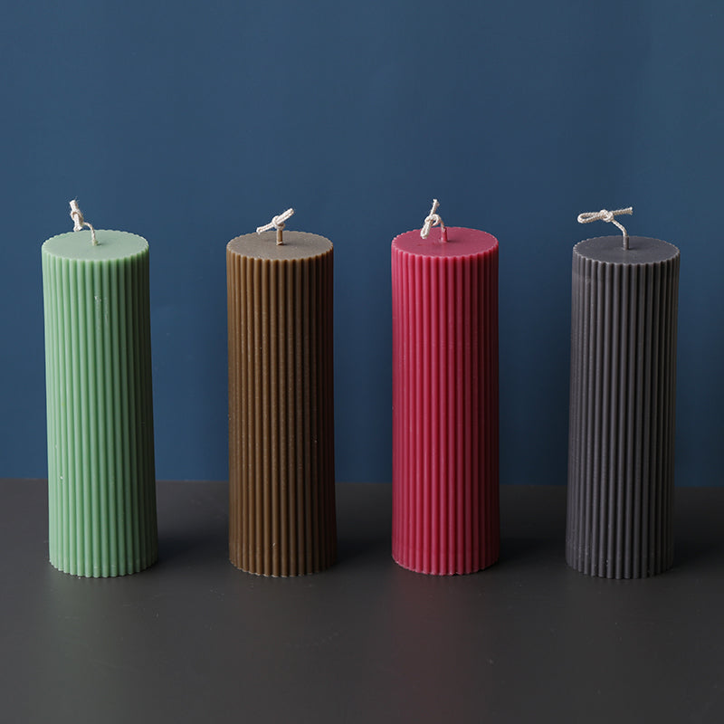 Vertical stripes cylindrical candle acrylic mold, Geometric candle molds, Abstract candle molds, DIY candle making molds, Silicone candle molds