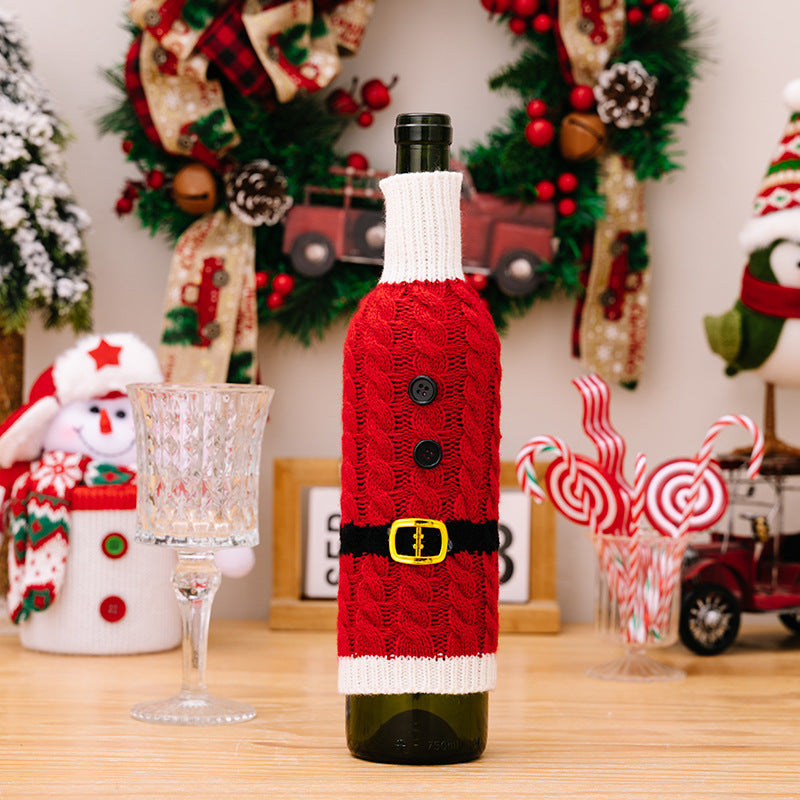 Christmas Decoration Supplies Knitted Wine Bottle Cover