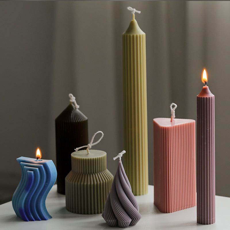 Vertical Stripes DIY Handmade Candle Mold, Geometric candle molds, Abstract candle molds, DIY candle making molds, Aromatherapy candle decoration, Scented Candle, Silicone candle molds