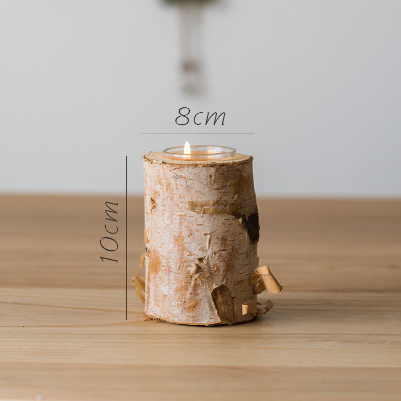 Original Wooden Birch Candle Holder Candlestick Home Props Decoration Ornaments, Shop our stylish candle holders and Candlesticks! Explore elegant designs in various materials to enhance any space. They're perfect for creating a warm, inviting atmosphere!