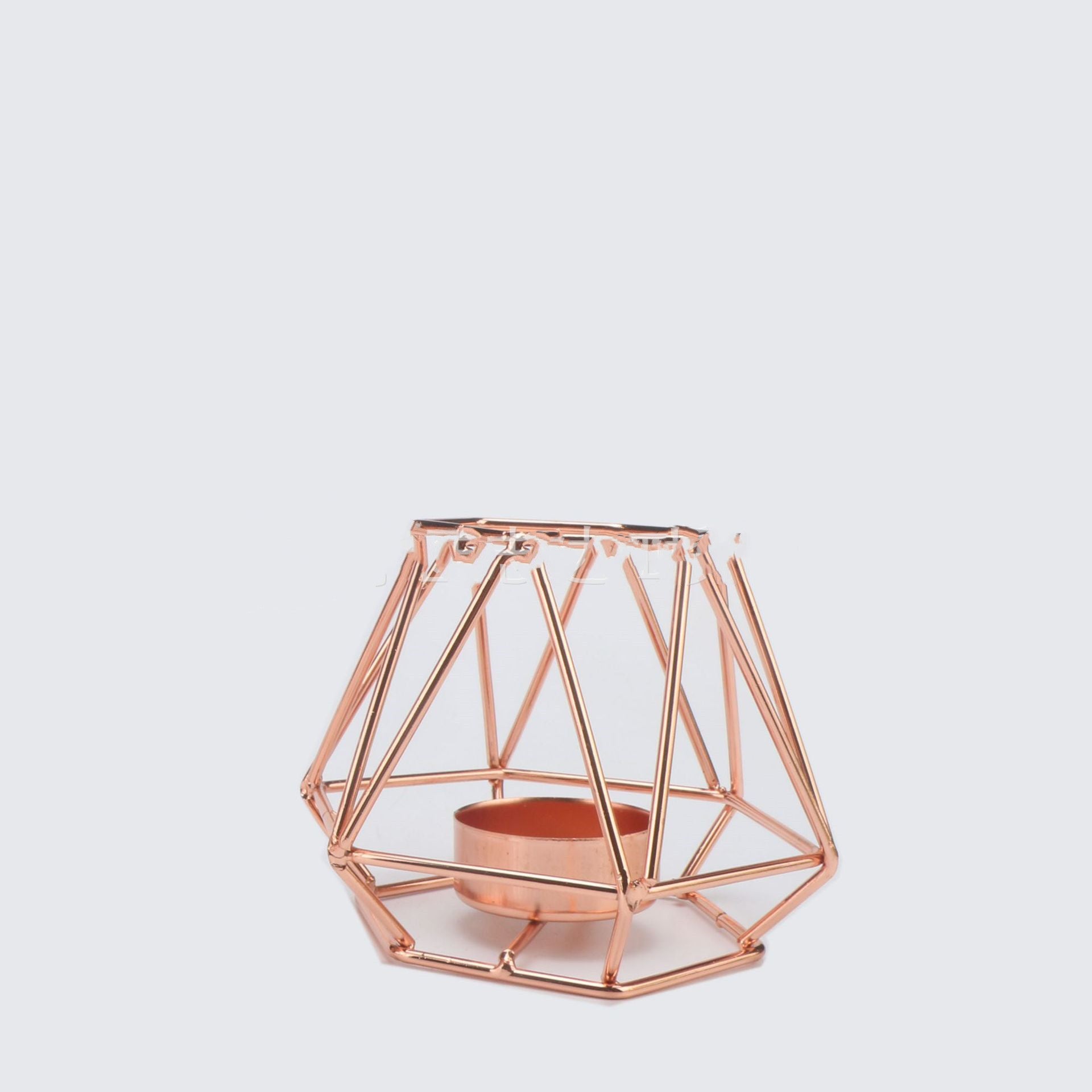 Nordic rose gold Iron Candle Holder