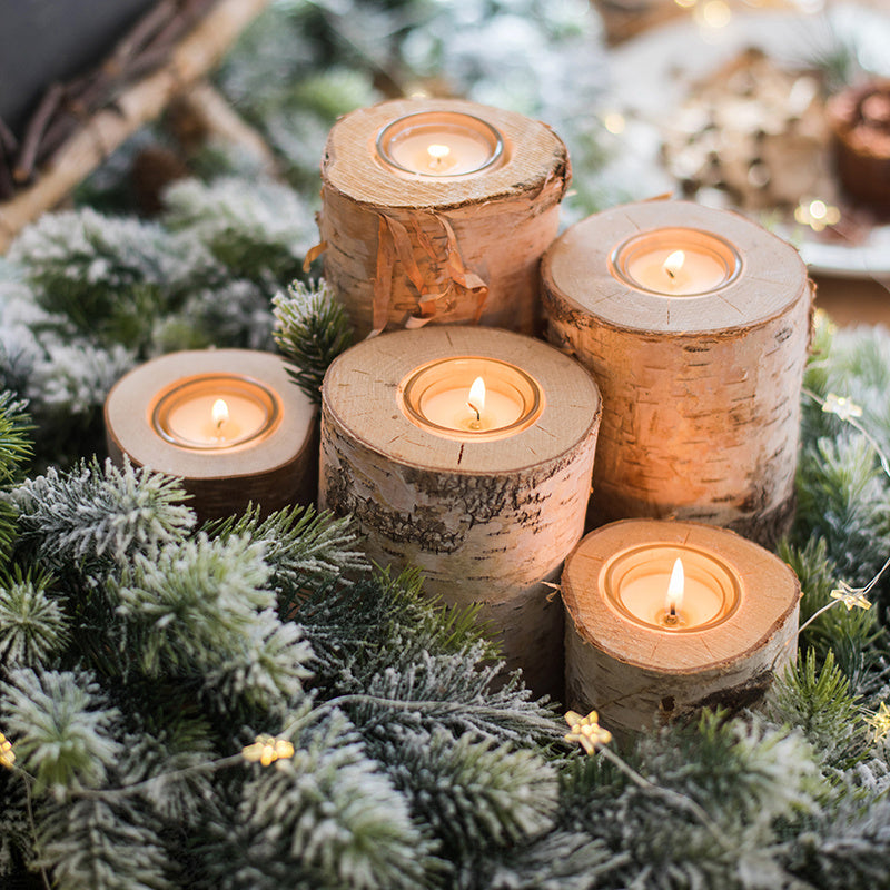 Original Wooden Birch Candle Holder Candlestick Home Props Decoration Ornaments, Shop our stylish candle holders and Candlesticks! Explore elegant designs in various materials to enhance any space. They're perfect for creating a warm, inviting atmosphere!