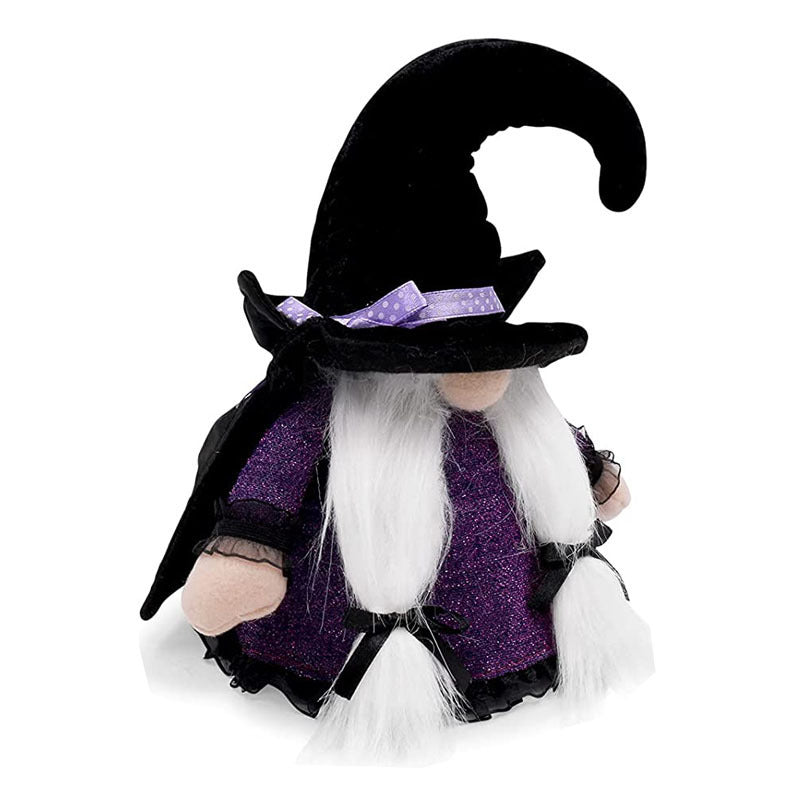 Halloween Decoration With Lights Pointed Hat Witch Faceless Doll Modeling Domestic Ornaments