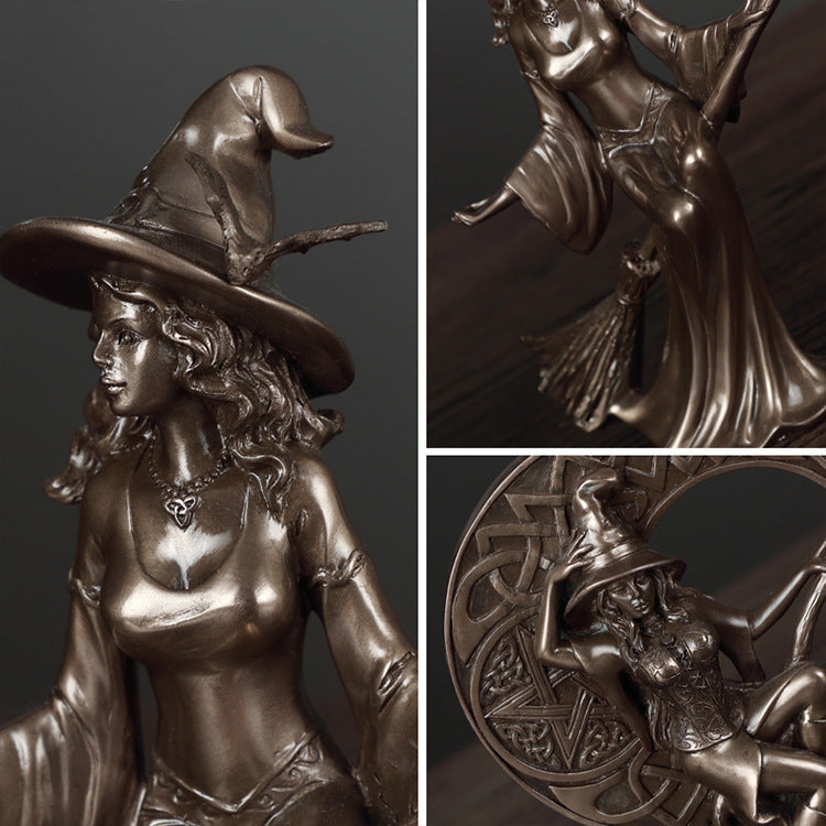 Bronze Witch Crafts Decoration, Pumpkin lanterns, Jack o Lanterns, Halloween Lights, Halloween Decoration Ornaments, Halloween inflatables, carved pumpkins, Halloween wreaths, Halloween Candles, and animatronics Halloween.
