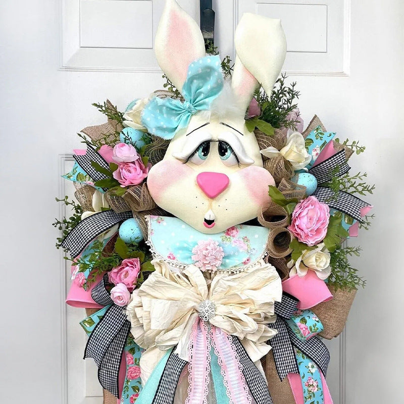 Easter Bunny Wreath Decoration, Rabbit Wreath, easter decorations, Easter Decor, easter table decor, outdoor easter decorations, shop easter, Decognomes, Spring Decorations