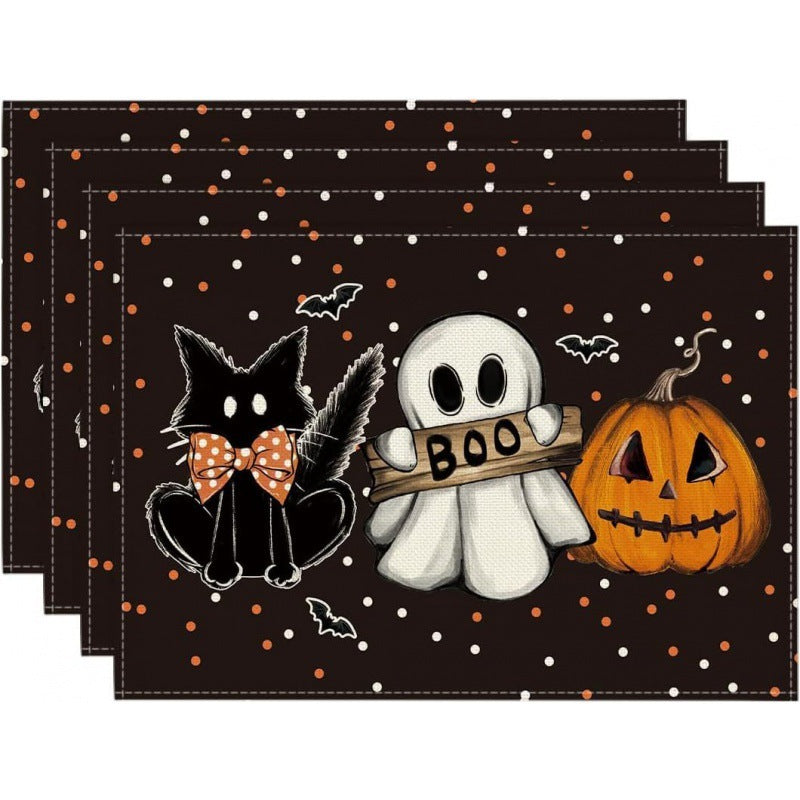 Halloween Skull Ghost Spider Pumpkin Bat Placemat