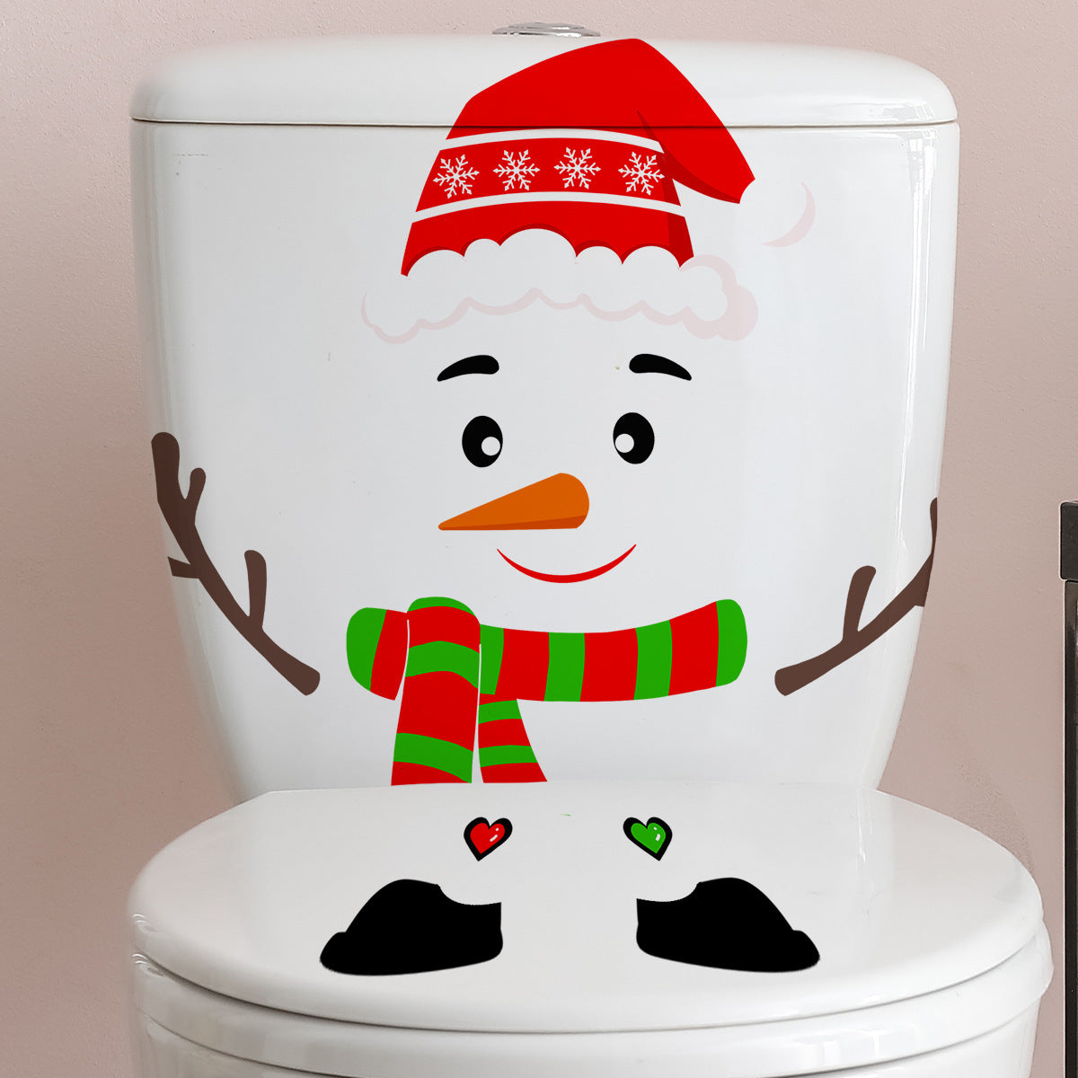 Christmas Snowman Happy Day Wall Stickers Bathroom Toilet Decorative Wall Stickers
