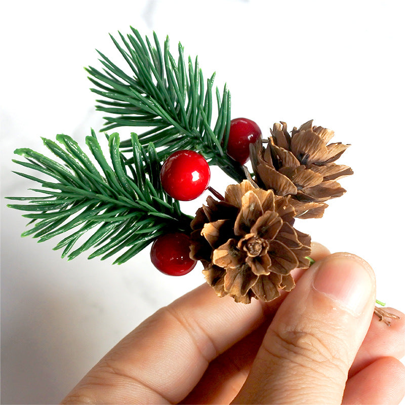 Christmas Decorations Pine Branches Pine Needle Red Pine Cone Pendant