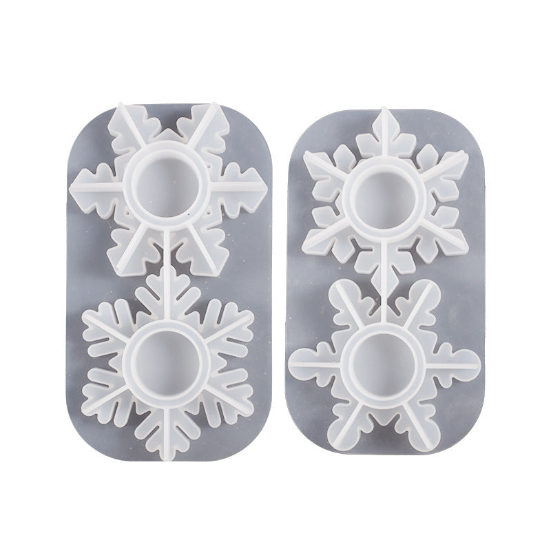 Epoxy Two-in-one Snowflake Aromatherapy Candle Silicone Mold