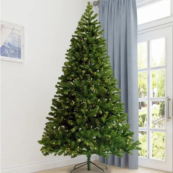 Pre-lit Christmas Tree 6ft Artificial Hinged Xmas Tree With Foldable Stand