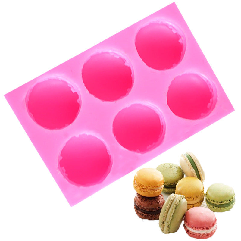 6 macaron silicone mold