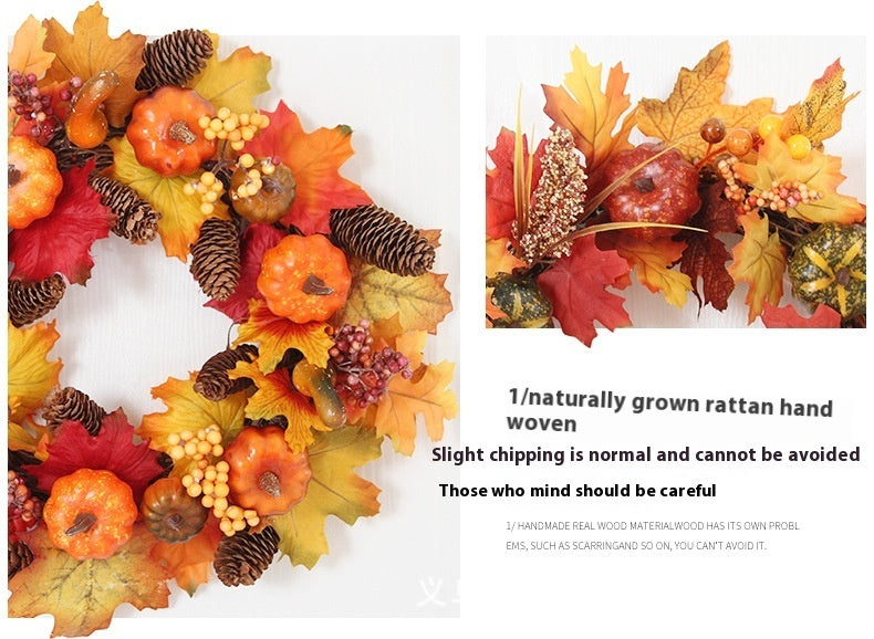 Halloween Autumn Garland 40cm Pumpkin Berry Door Hanging