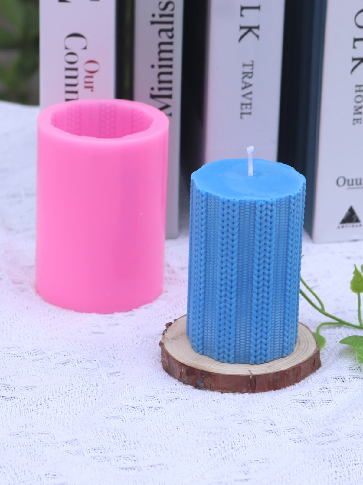 Classic Cylindrical Wool Texture Candle Mold, Silicone candle molds, Geometric candle molds, DIY candle making molds, Aromatherapy Candle, Sented candle, candles, 