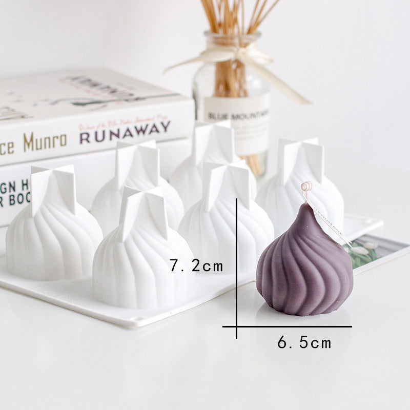 Small Whirlwind Three-Dimensional Onion Aroma Candle Diy Silicone Mold, Geometric candle molds, Abstract candle molds, DIY candle making molds, Silicone candle molds, Vegetable Candle Mold, 