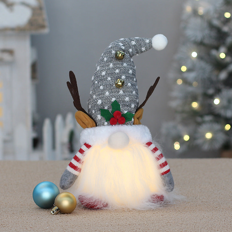 Christmas Knitted Fabric Pointed Hat Luminous Faceless Doll
