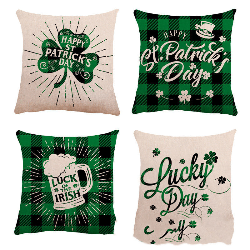 st. Patrick's Day linen pillow case car sofa cushion cover, st patricks day decorations, st patricks day decor, st patrick's day decorations, st patrick day decorations, Irish Décor, irish ornaments, Decognomes, St. Patrick's Day Party Supplies, St. Patrick's Day Decorations: Shamrock, Irish & Leprechaun