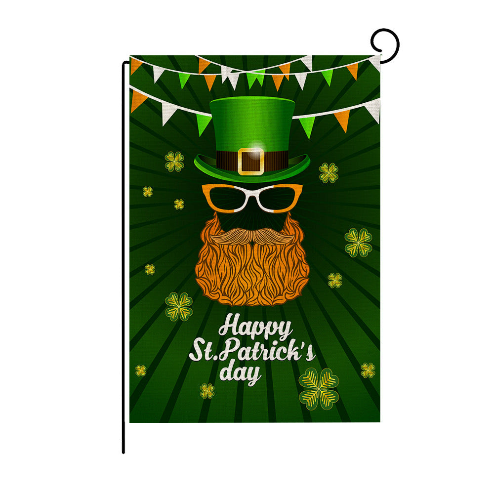 Green Four-leaf Clover Print St Patrick's Day Garden Flag, St Patrick's day decorations, St. Patrick's Day decorations, Shamrock decorations, Leprechaun decorations, Pot of gold decorations, St. Patrick's Day wreaths, St. Patrick's Day garlands, St. Patrick's Day centerpieces, St. Patrick's Day table runners, St. Patrick's Day tablecloths, St. Patrick's Day banners, St. Patrick's Day streamers, St. Patrick's Day balloons, St. Patrick's Day lights, St. Patrick's Day door wreaths, St. Patrick's Day wall art, 