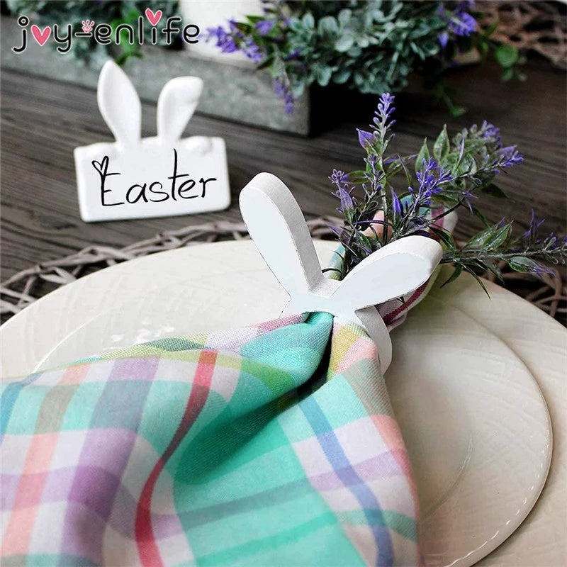 Easter Bunny Napkin Ring Holders Easter Table Decoration for Home Wooden Rabbit Ear Tissue Ring Happy Easter Party Supply, easter decorations, Easter Decor, easter table decor, outdoor easter decorations, shop easter, Decognomes, Spring Decorations