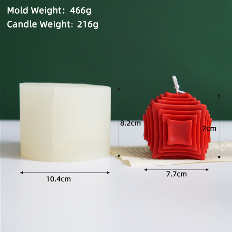 Geometric Multi-level Magic Cube Soy Wax Aroma Candle Model Decoration, Geometric candle molds, Abstract candle molds, DIY candle making molds, Silicone candle molds